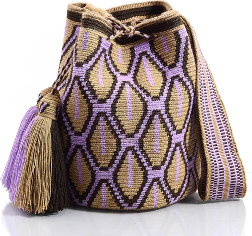 Vista 2 de WYOU Designer Collection, Handwoven Hobo Bucket Bag in Wayuu Crochet