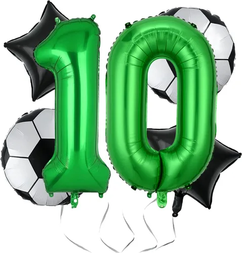 Vista 5 de Globos de fútbol para 2º cumpleaños, suministros para fiesta de cumpleaños de fútbol, Copa del Mundo, Deportes de fútbol, decoraciones de fiesta