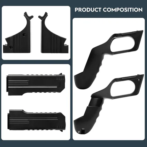 Vista 5 de YRXVW Weighted PistoI Grip VR Stock Controller Accessories for Oculus Quest 2, Controller Grips, Enhanced FPS Games Experience Holding Feels, Anti