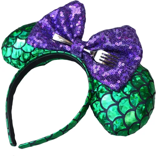 Vista 3 de Diadema de lazo inspirada en la princesa, orejas de ratón, fiesta de princesa, talla única