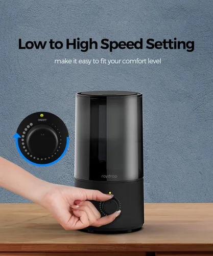 Vista 2 de raydrop - Humidificadores para dormitorio, raydrop - Humidificadores de vapor frío para bebés, humidificador ultrasónico silencioso de 1,0 L, ahorra