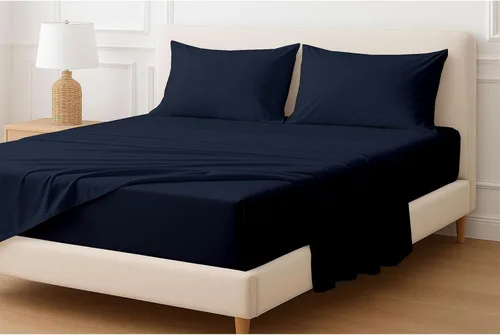 Vista 21 de Sábanas extra profundas, sábanas de algodón, 100% algodón, sábana bajera de bolsillo extra profundo de 22 pulgadas con elástico en todo el contorno