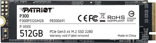 Vista 11 de Patriot P300 M.2 PCIe Gen 3 x4 128GB SSD de Bajo Consumo de Energía
