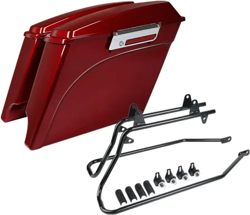 Vista 50 de Kit de soporte de conversión para alforjas extendidas de 4" TCMT, compatible con Harley Heritage Softail Fatboy FLSTF Breakout 1984-2017, negro