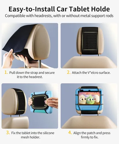 Vista 6 de FANGOR Paquete de 4 Soportes para Tableta para Coche