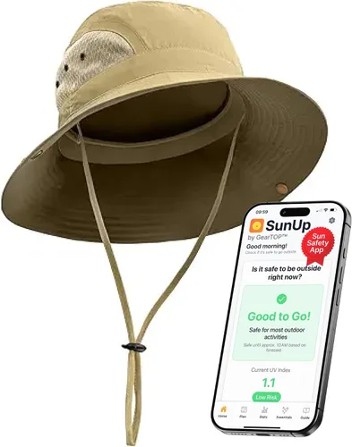 Vista 16 de GearTOP Wide Brim Sun Hat for Men & Women, UPF 50+ Fishing Hat with Detachable Neck Flap & Face Cover Gardening Boonie Sunhat