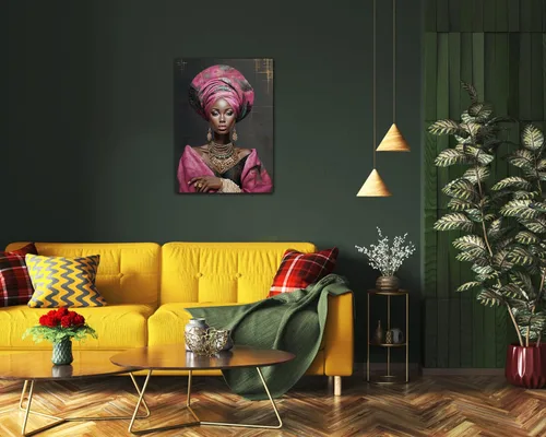 Vista 133 de Arte de pared afroamericano, decoración de rey y reina bailarín negro para sala de estar, arte de pareja de amor negro para dormitorio, lienzo