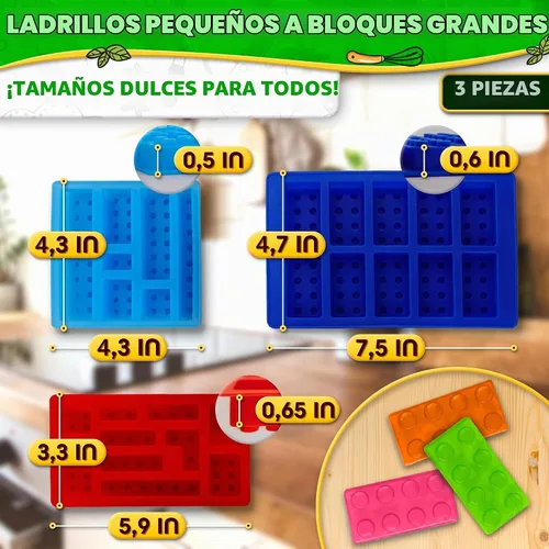Vista 2 de 3 moldes de silicona para chocolate, antiadherentes, de grado alimenticio