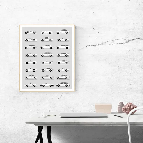 Vista 3 de Idea Network Handmade Poster compatible with Triumph Print Wall Art Handmade Decor of the Best of Triumph Generations History Evolution 8x10