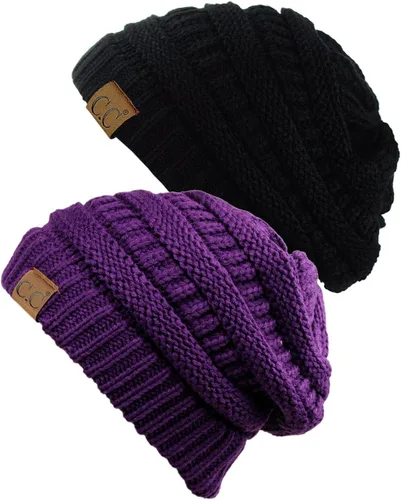 Vista 55 de Gorro a la moda de tejido suave abultado, cálido y elástico de C.C