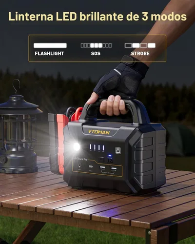 Vista 7 de VTOMAN V-Truck Pro 8000A Arrancador de Batería de Coche con Carga Rápida de 65W, Arrancador Portátil de 41600mAh para Todos los Motores de Gasolina
