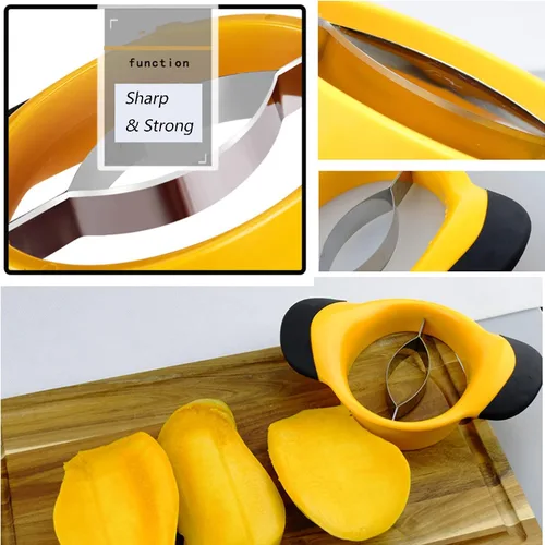 Vista 4 de Cortador de mango resistente y removedor de hoyos, cortador de frutas de mango con mango de agarre ergonómico, elimina el hoyo y divide sin esfuerzo