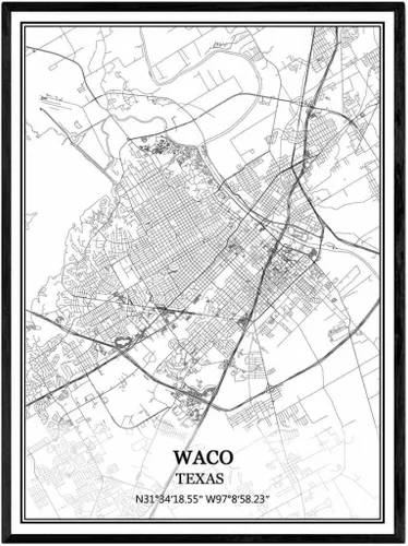 Vista 10 de Póster de pared de Port Arthur Texas, Estados Unidos América Mapa, impresión sobre lienzo, sin marco, moderno mapa blanco y negro BKWH-01864