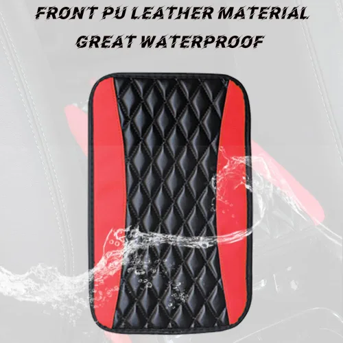 Vista 5 de Pincuttee Funda de cuero sintético para reposabrazos de consola central, 1 unidad, alfombrilla universal para reposabrazos, funda impermeable