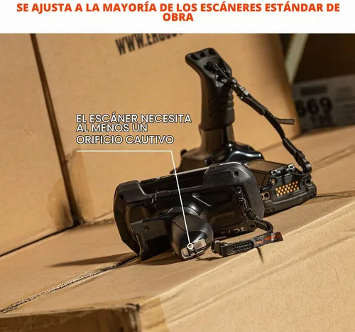 Vista 6 de Ergodyne Squids 3134 - Arnés para escáner de código de barras, estilo cabestrillo, cordón de anclaje para escáneres de código de barras, color negro