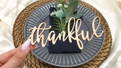 Vista 8 de Tarjetas de lugar agradecido, tarjetas de lugar de Navidad personalizadas, ajuste de lugar de cena personalizado, decoración de mesa de otoño