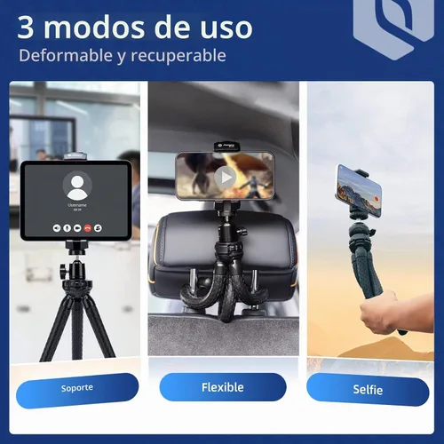 Vista 6 de Fotopro Soporte de trípode para iPad con cabezal de bola 360 para cámara, teléfono, tableta y más, zapata fría, soporte flexible para tableta