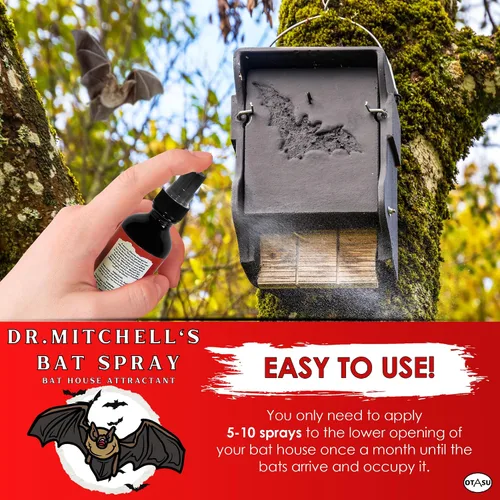 Vista 3 de Dr. Mitchell's - Espray para murciélagos, señuelo atractivo para casas de murciélagos, botella de 2 onzas, fórmula de feromonas totalmente natural