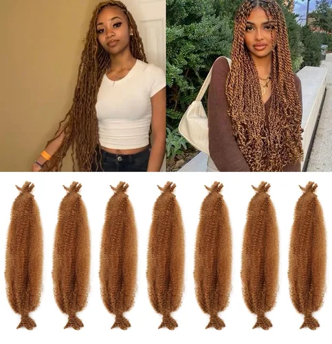 Vista 47 de Cabello afro trenzado elástico de 16 pulgadas, paquete de 3 marley twist para rastas falsas, trenzas rizadas de mariposa, cabello trenzado marley