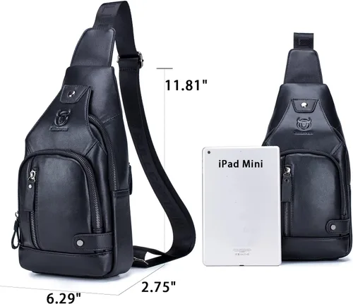 Vista 60 de LUKZIJAES Bolso bandolera de cuero genuino para hombre