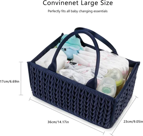 Vista 5 de Fahion Mahua - Organizador de pañales para bebé, resistente al agua, cesta de almacenamiento para pañales y toallitas de bebé, organizador