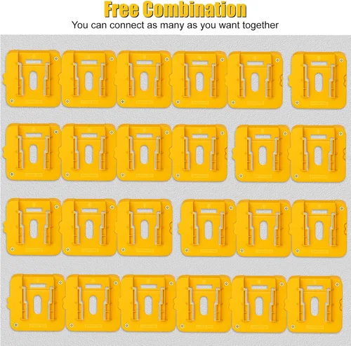 Vista 8 de 6 Pack Battery Mount Holder Compatible for Dewalt 20V 60V Battery Holder Fit for DCB200 DCB203 DCB206 Batteries Wall, Work Van, Shelf, Toolbox