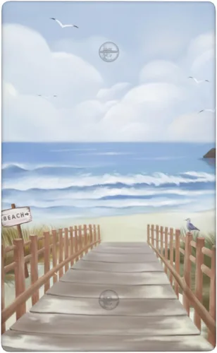Vista 8 de Cubierta para placa de pared con diseño de océano de playa, cubierta de interruptor de luz de 1 cuadrilla, placa frontal decorativa de mar