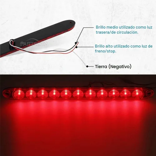Vista 5 de Partsam Kit de luces LED sumergibles para remolque de menos de 80 pulgadas, luces traseras cuadradas para camiones RV con cable y soporte, lámparas