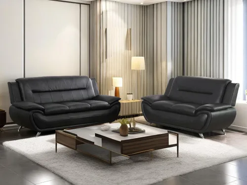 Vista 29 de Sofás de cuero, juego de sofás de sala, sofá para dormitorio, apartamento, juegos de muebles de sala de estar de cuero