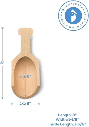Vista 4 de Cucharas pequeñas de madera para recipientes de alimentos y tarros, cucharadita medidora, mini cuchara de café de madera para café molido, sales