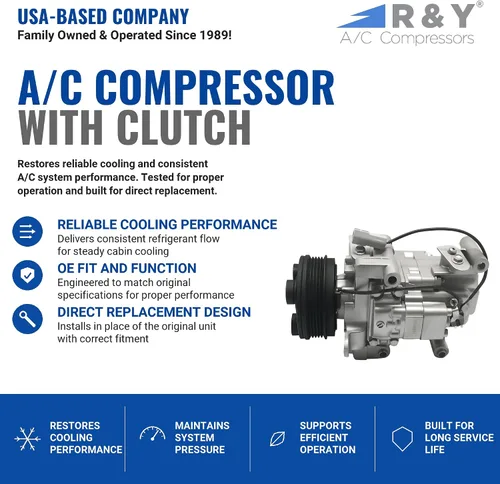 Vista 2 de RYC Compresor de aire acondicionado automotriz y embrague de A/C EG463