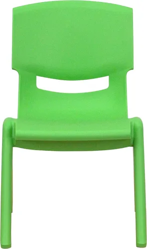 Vista 95 de Flash Furniture - Silla escolar apilable de plástico azul con altura de asiento de 10 1/2 pulgadas Construcción duradera, uso comercial