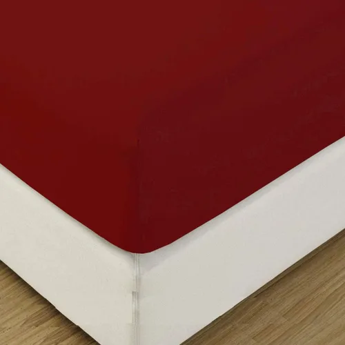 Vista 8 de Sábanas bajeras de tamaño individual XL, 2 piezas de microfibra suave de 15 pulgadas, color borgoña profundo Borgoña sólido