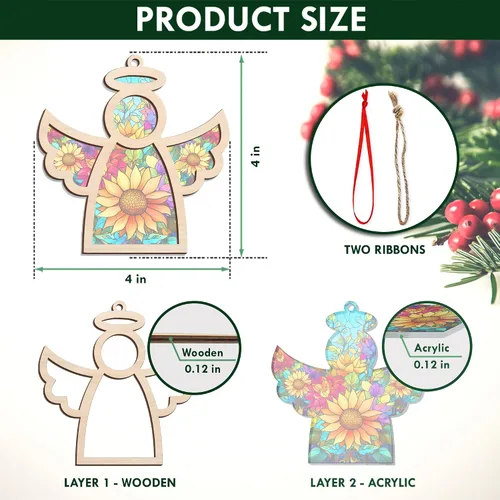 Vista 2 de AXIARA Adorno Navideño Conmemorativo de Aborto Espontáneo - Captasol de Ángel Guardián Adornos Navideños 2025 - Regalos de Condolencias por