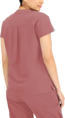 Vista 3 de Hanes ComfortFit - Camiseta elástica con cuello mandarina para mujer