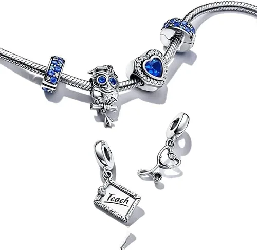 Vista 4 de Ouroyea Charm 925 Sterling Silver Pendant,Girl Jewelry Beads Gifts for Women Bracelet&Necklace