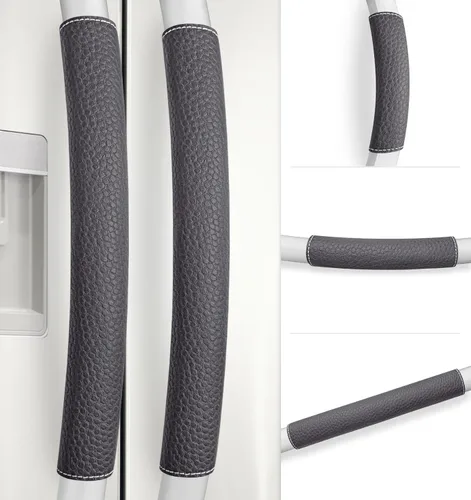 Vista 18 de Fundas para manija de puerta de refrigerador, 5 PCS, fundas ajustables para manijas de electrodomésticos, mantén tu cocina limpia, protector