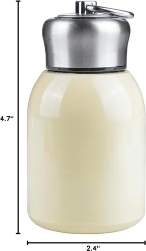 Vista 8 de Frasco térmico pequeño de 10 onzas / 10.1 fl oz, a prueba de fugas, acero inoxidable 304, frasco térmico frío y caliente para niños, mujeres, Beige
