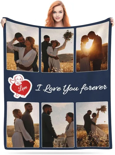 Vista 24 de Manta personalizada con foto, manta personalizada con imagen para regalos de pareja, mantas de franela personalizadas para adultos, niños