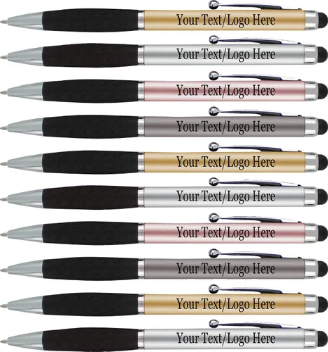 Vista 9 de SyPen Bolígrafos personalizados con nombre o logotipo, paquete de 300 bolígrafos personalizados para negocios, combo de bolígrafo y lápiz óptico