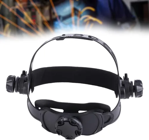 Vista 2 de Kit de diadema ajustable de repuesto para casco de soldadura ABS con acolchado que absorbe el sudor (negro)