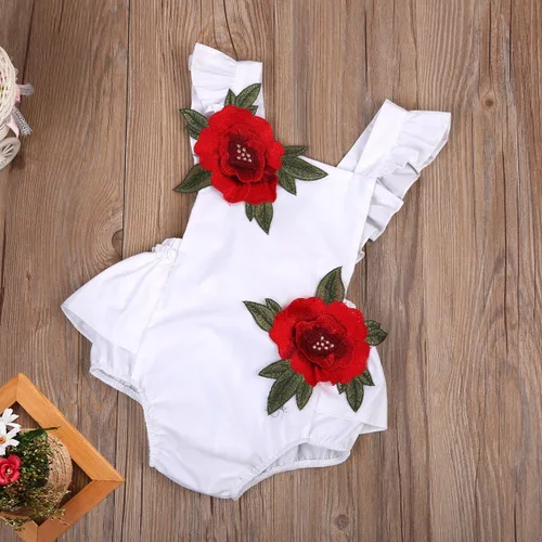 Vista 33 de Mameluco para bebé y niña, ropa floral para el verano, traje de verano