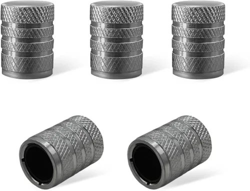 Vista 9 de Ziciner 5 piezas de tapas de vástago de válvula de neumático para automóvil, cubiertas de vástago de rueda de aluminio anodizado, tapas de aire