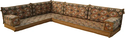 Vista 31 de arabicsofa Juego de Sofá Majlis Árabe de Esquina en Forma de L – Cojín Modular de Piso con Almohadas de Respaldo