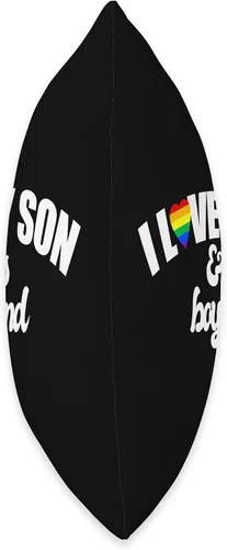 Vista 2 de I Love My Son & His Boyfriend GAY RIGHTS LGBTQ+ mom dad ALLY Throw Pillow