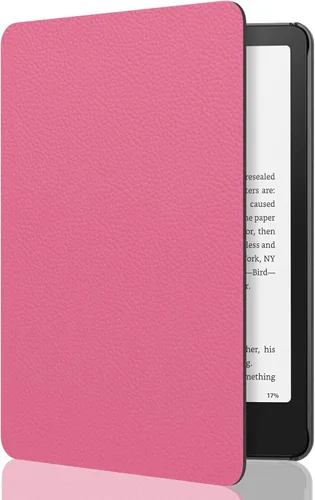 Vista 13 de MoKo Funda para Kindle Paperwhite de 7" 12ª generación 2024/Colorsoft, Pink Mármol de oro rosa claro