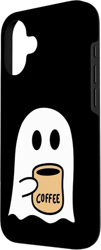 Vista 2 de iPhone 16 Spooky Fall Ghost Coffee Lovers Costume Case
