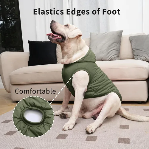 Vista 7 de vecomfy - Sudadera con capucha para perro, forro polar y algodón, extra cálida, para invierno, chaqueta para perro pequeño, abrigos con capucha