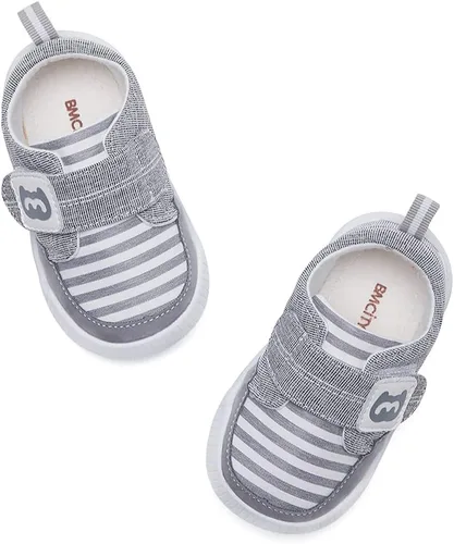 Vista 3 de BMCiTYBM Zapatos para bebé niño y niña, tenis antideslizantes suaves y ligeros, zapatos para caminar de primer paso, 6, 9, 12, 18, 24 meses