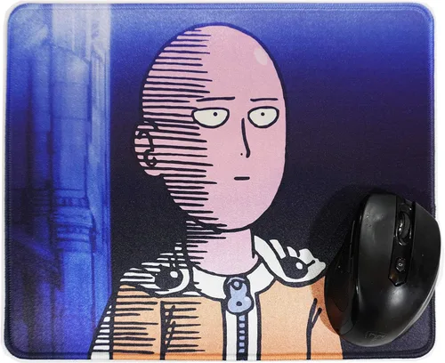 Vista 2 de Alfombrilla de ratón para computadora con diseño de anime Saitama O.P Bald Man de 12 x 10 pulgadas para niño